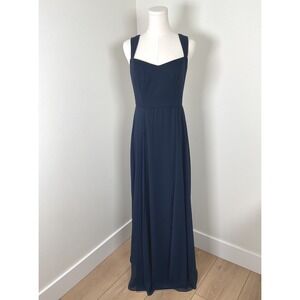 After Six Midnight Blue Maxi Dress Sleeveless Formal‎ Evening Gown Size 6